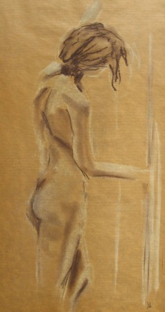 pastel op pakpapier